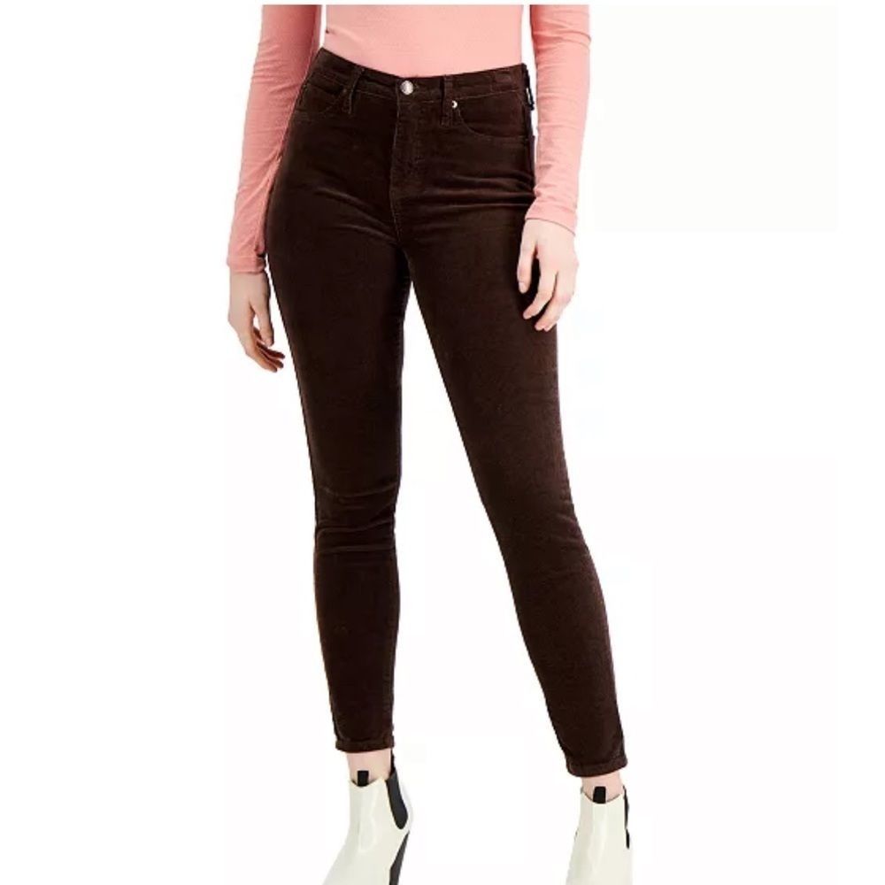 Oat Corduroy Skinny Jeans Cord Pants Dark Brown Size 28 New